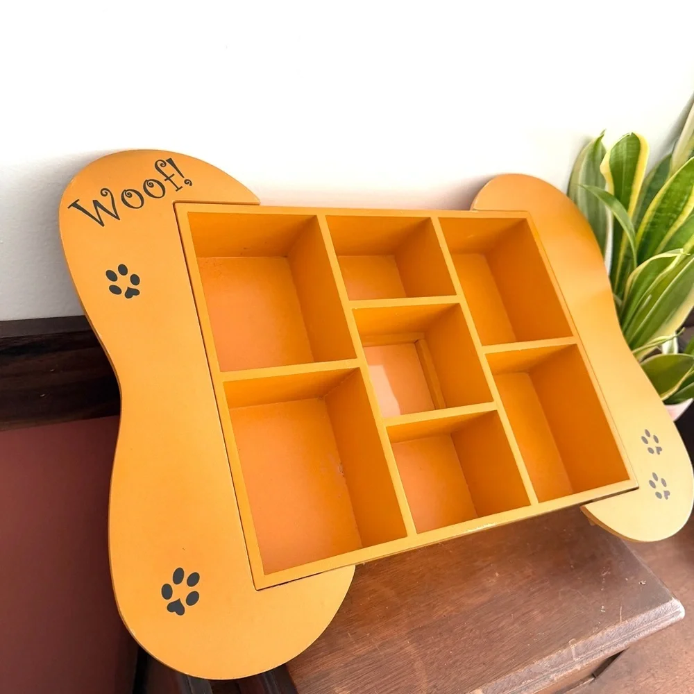 Dog Bone Shaped Collection Shelf Cubby Picture Frame Wall Hanging Shadow Box